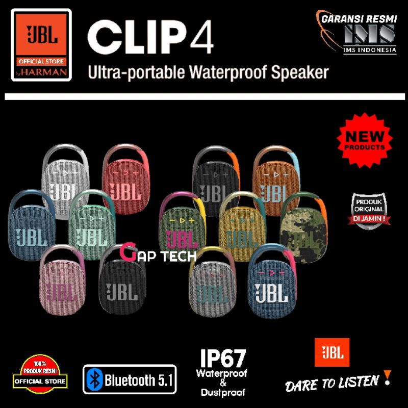 JBL CLIP 4 / CLIP4 Successor CLIP 3 Ultra Portable Waterproof Speaker Original