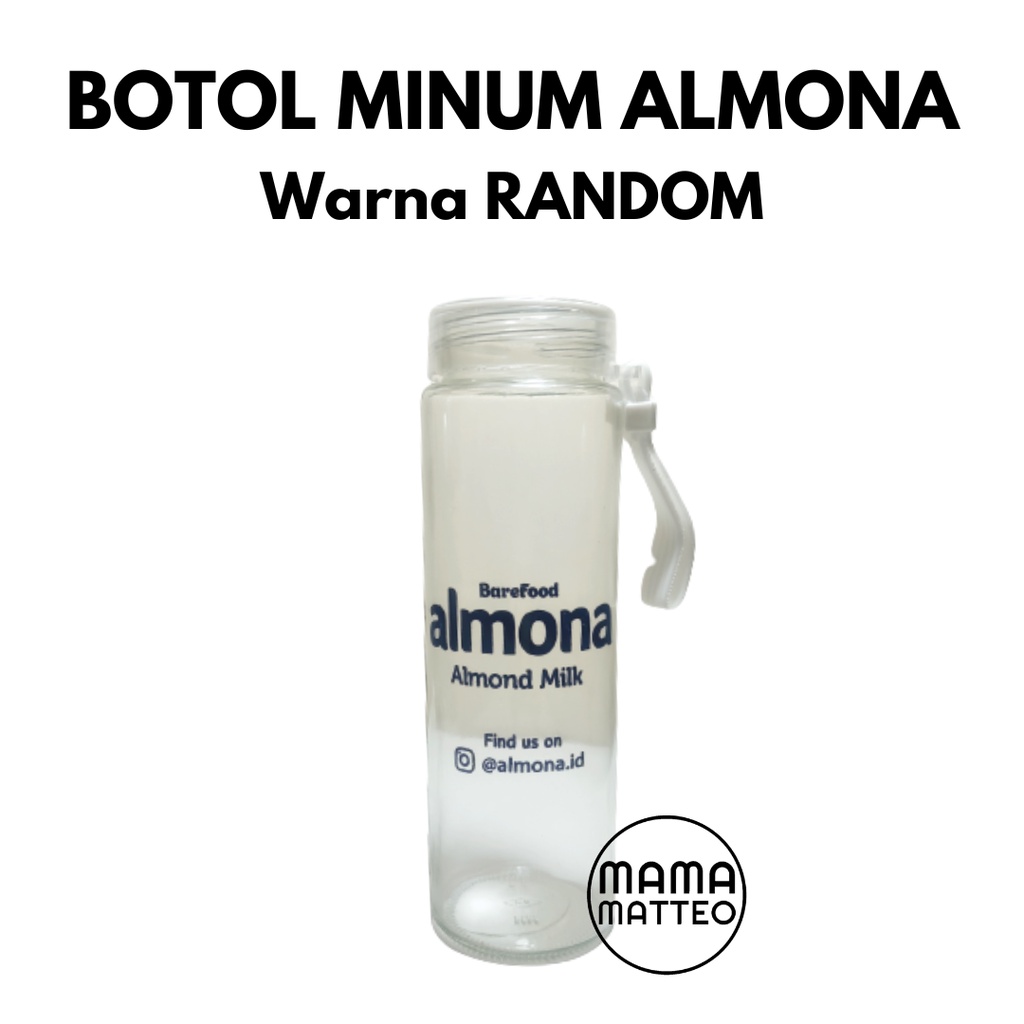 BOTOL MINUM DAN TOTEBAG Tas ALMONA ALMOND MILK / HADIAH BAREFOOD