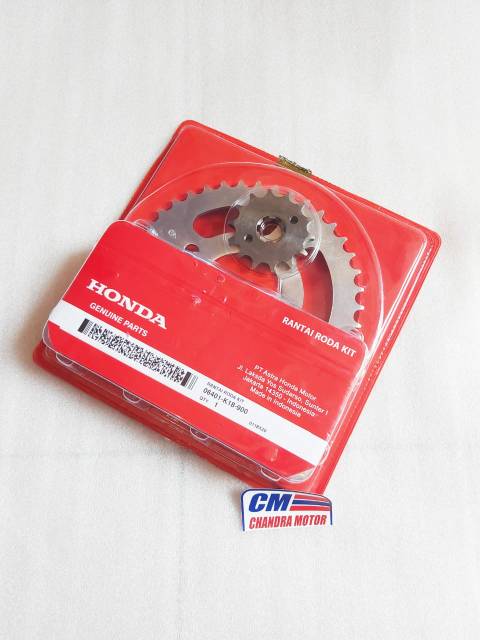 Gear gir rantai set verza - megapro mono fi 06401-K18-900 asli HONDA AHM