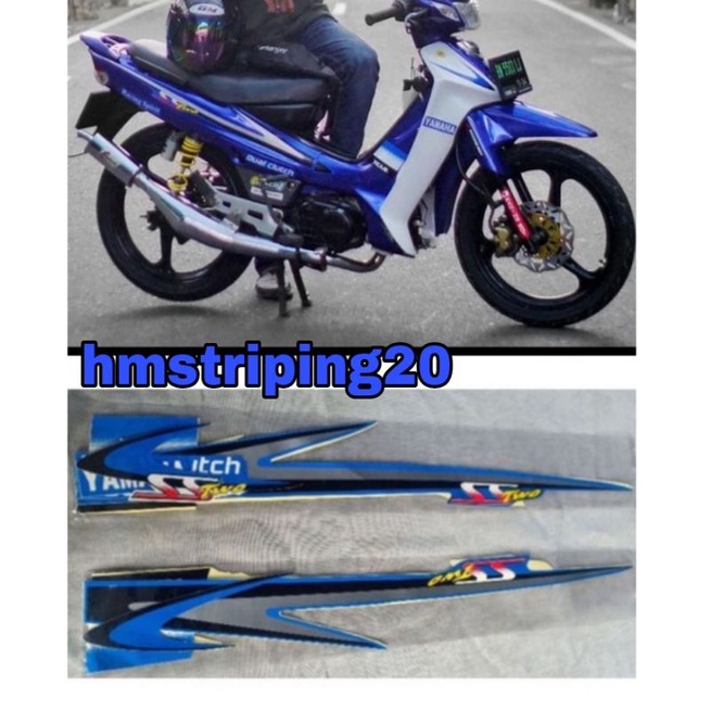 STIKER STRIPING LIS BODI MOTOR YAMAHA FIZ R SS TWO BIRU SS TWO