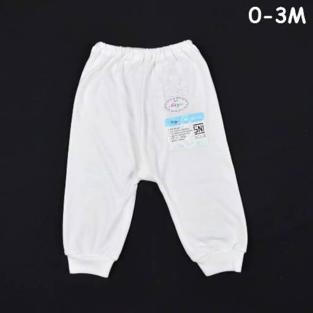 MIYO 1 Pcs Celana Panjang Popok Bayi / Baby PUTIH Newborn (0-3 Bln / 3-6 Bln)