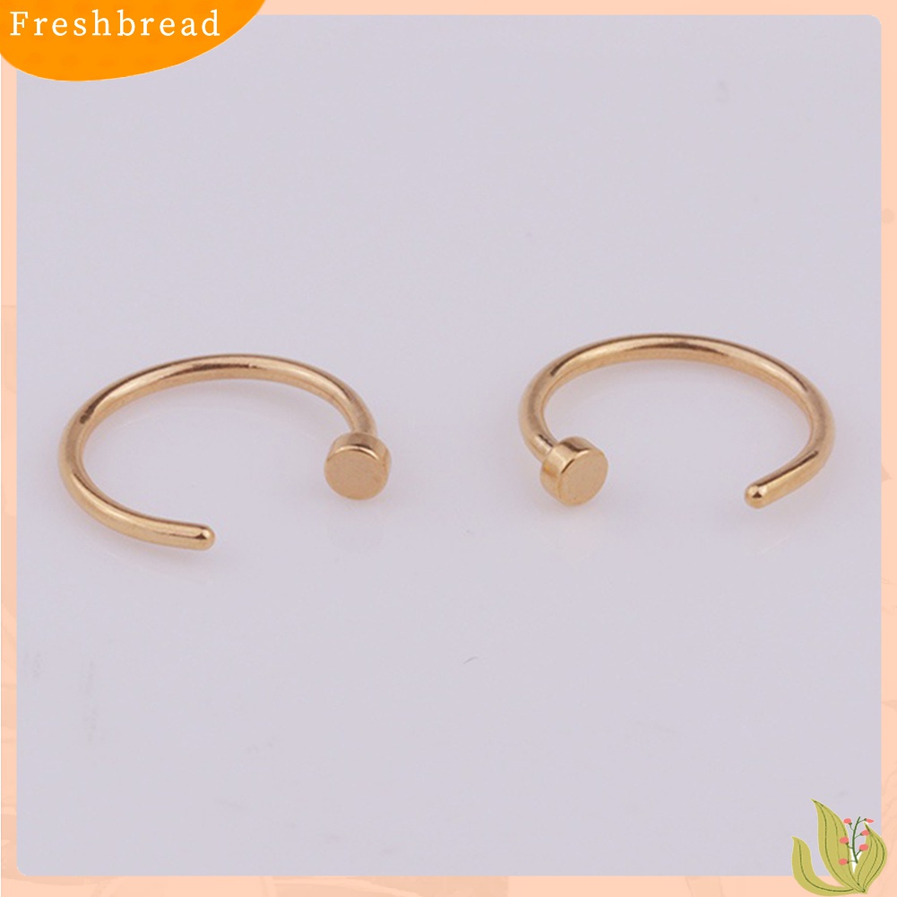 ? Fresh ? 4Pcs Cincin Tindik Tubuh / Hidung / Bibir Bahan Stainless Steel Gaya Punk