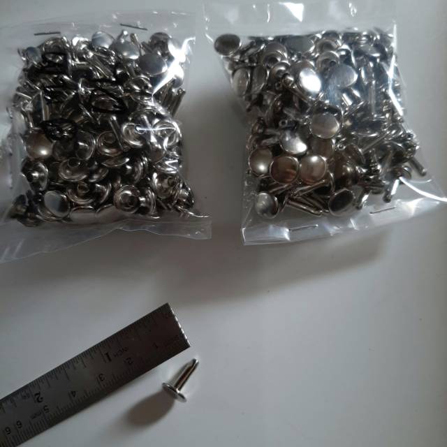 Paku keling / paku rivet/ keling datar 6mm (untuk label)