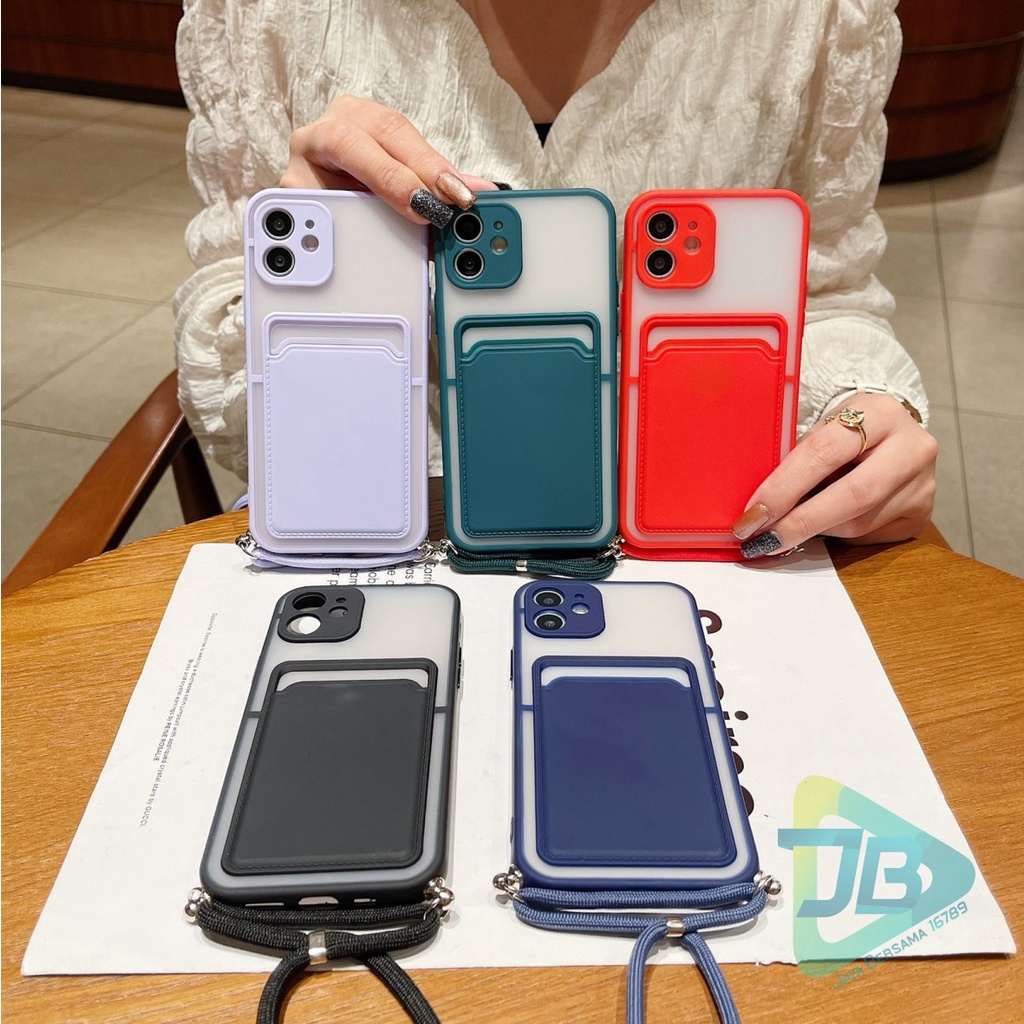 Softcase slingcase lanyard aero slot card oppo vivo samsung xiaomi realme iphone all type JB5599