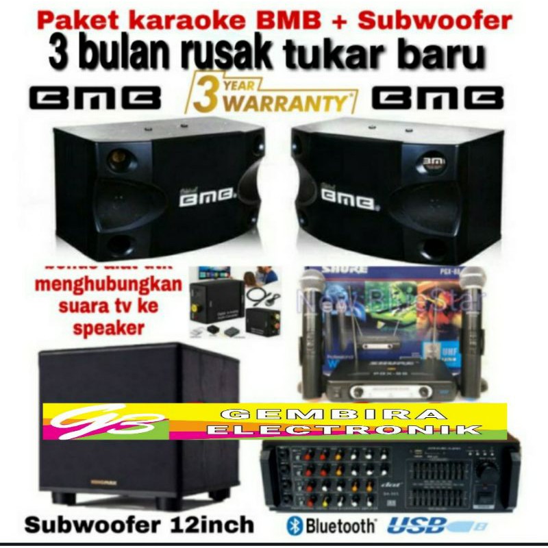 Jual Paket Karaoke BMB Full Set Subwoofer Original Bluetooth Garansi ...