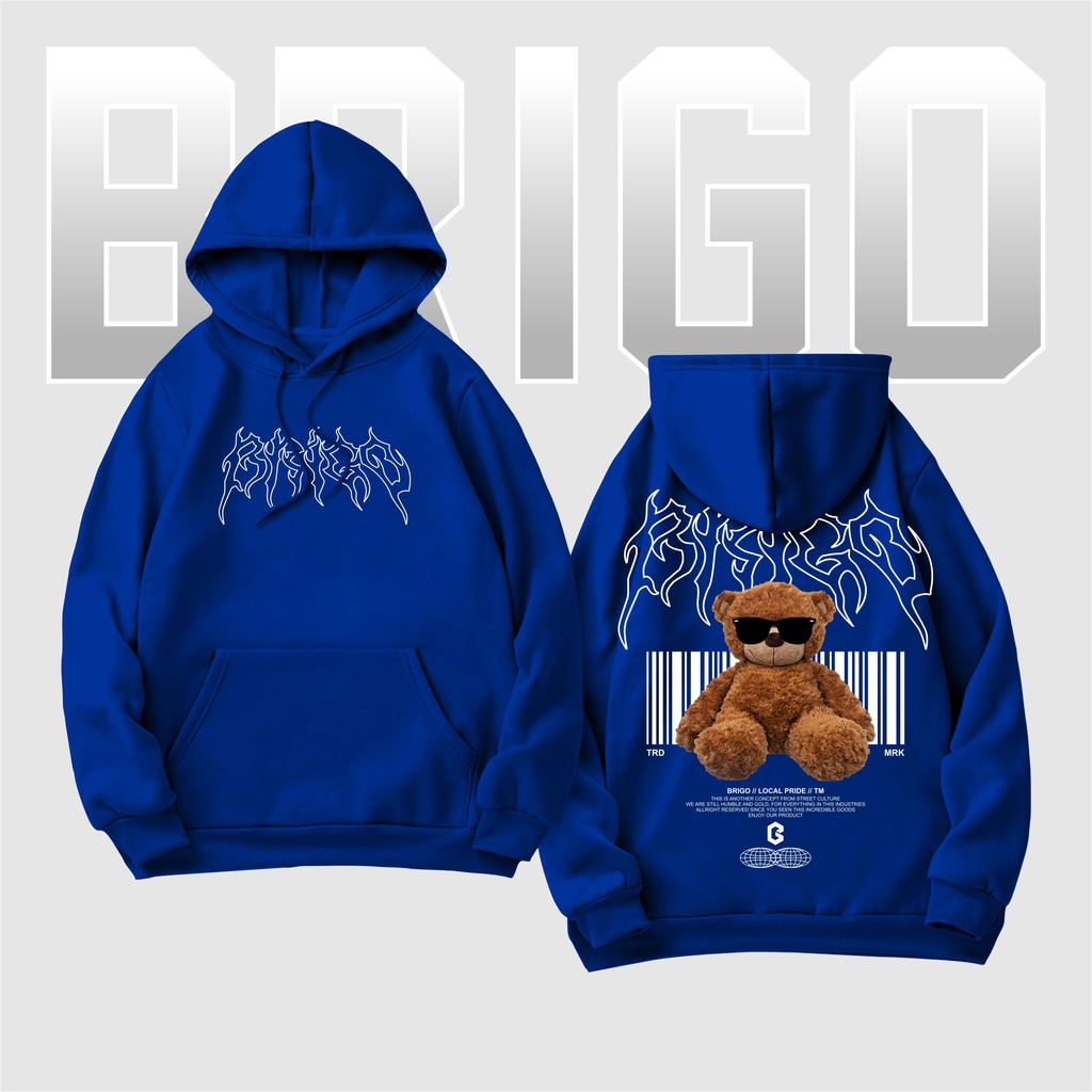 Sweater Hoodie BRIGO Style Cool Sablon DTF Fleece Cotton || BRIGO Jumper Hoodie Beruang Style Cool M-XXL (Pria &amp; Wanita) Free stiker&amp;Gantungan Kunci