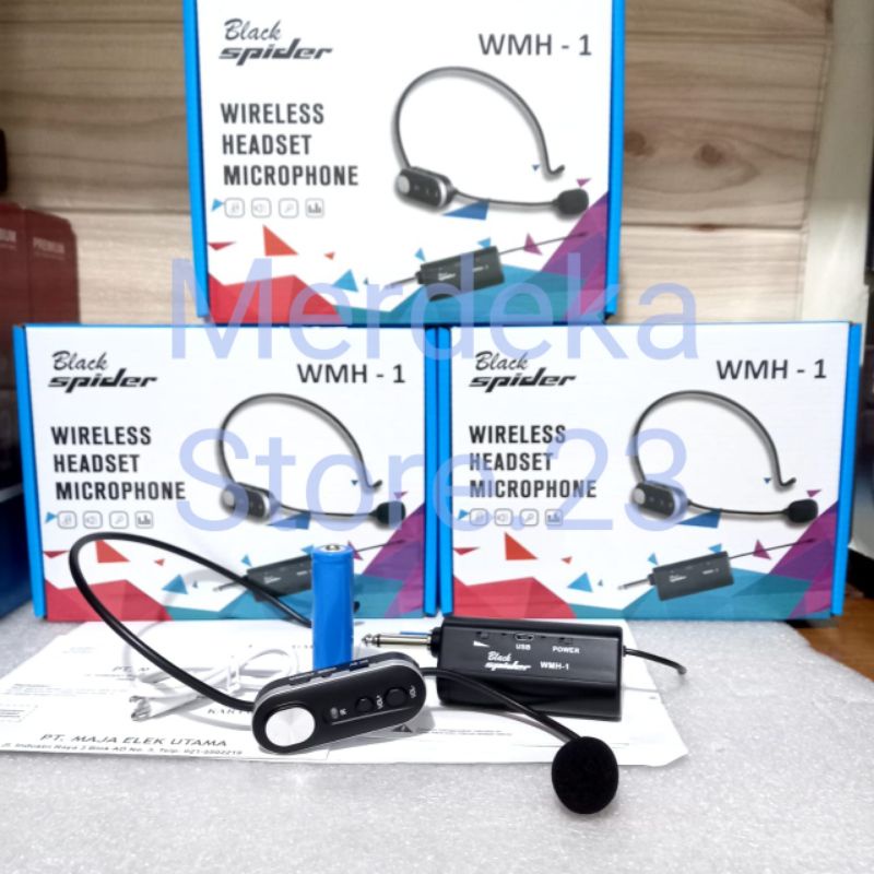 Black Spider WMH-1 Mic Wireless Bando~Headset Microphone Wireless Ori