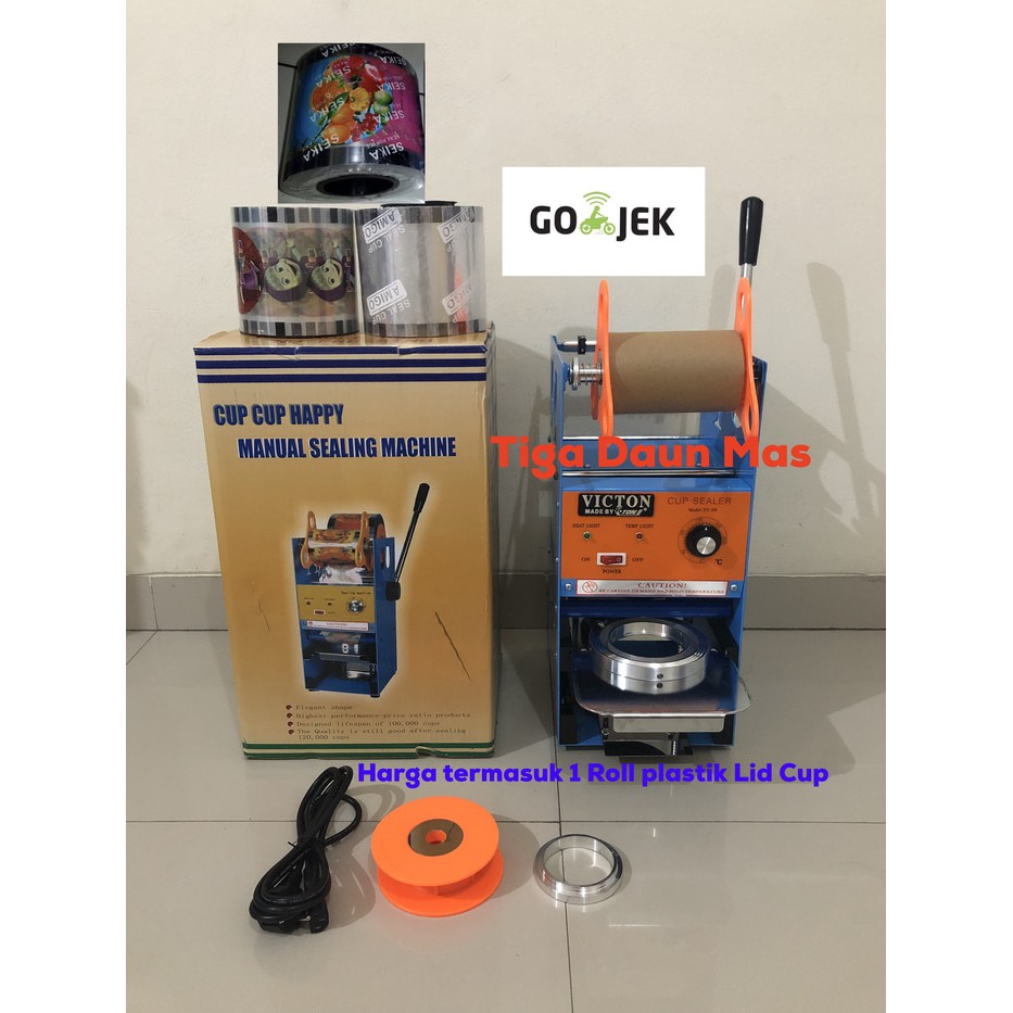 Mesin Penyegel Tutup Gelas / Mesin Cup Sealer + lid Cup khusus GOJEK