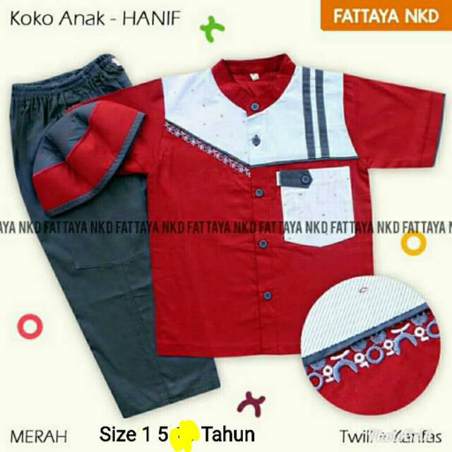 Koko Hanif Merah Cabe Size 1  warna merah