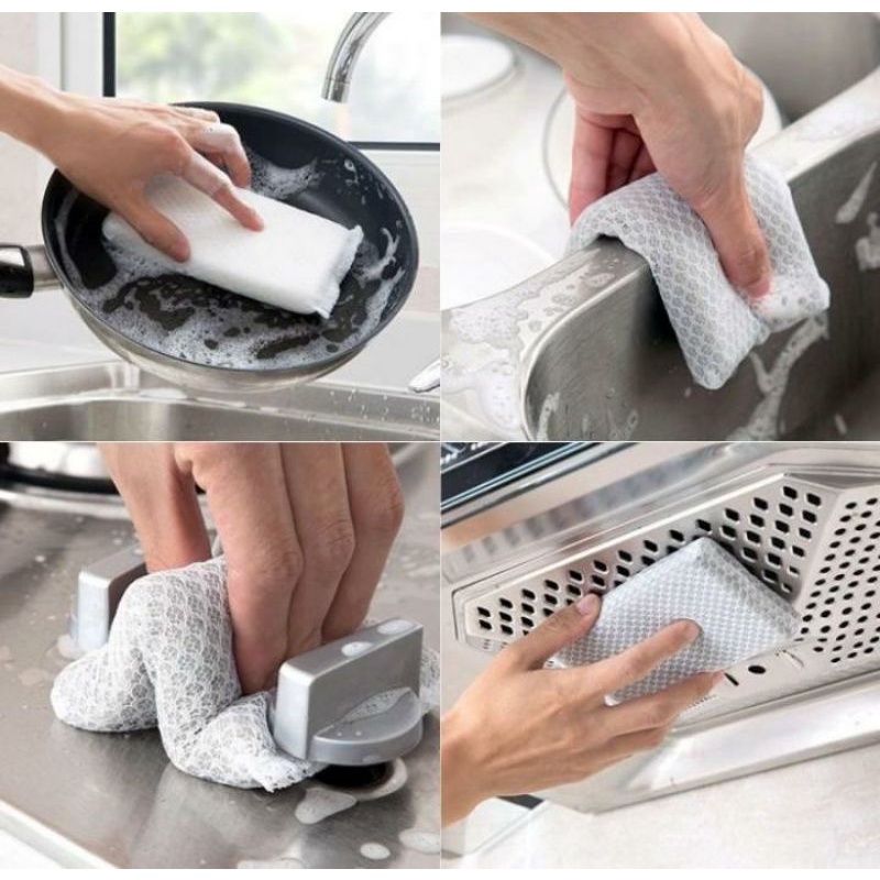 Spons Cuci Piring Dua Sisi Double Magic Dishwash Sponge9