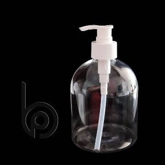 Botol Plastik PET 500ml Bulat Gentong Bening Tutup Pump Lotion