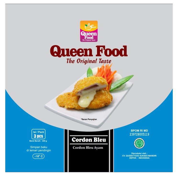 

CORDON BLEU 3S 340 Gr QUEENFOOD [GO-SEND & GRAB EXPRESS READY]