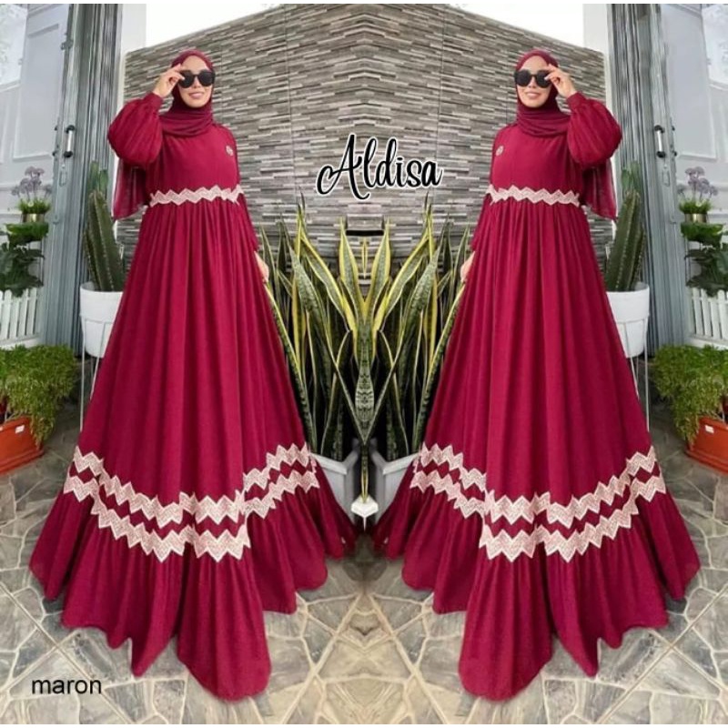 ALDISAAAA Gaun pesta muslimah gamis mewah  wisuda kondangan bridemaids walimatul