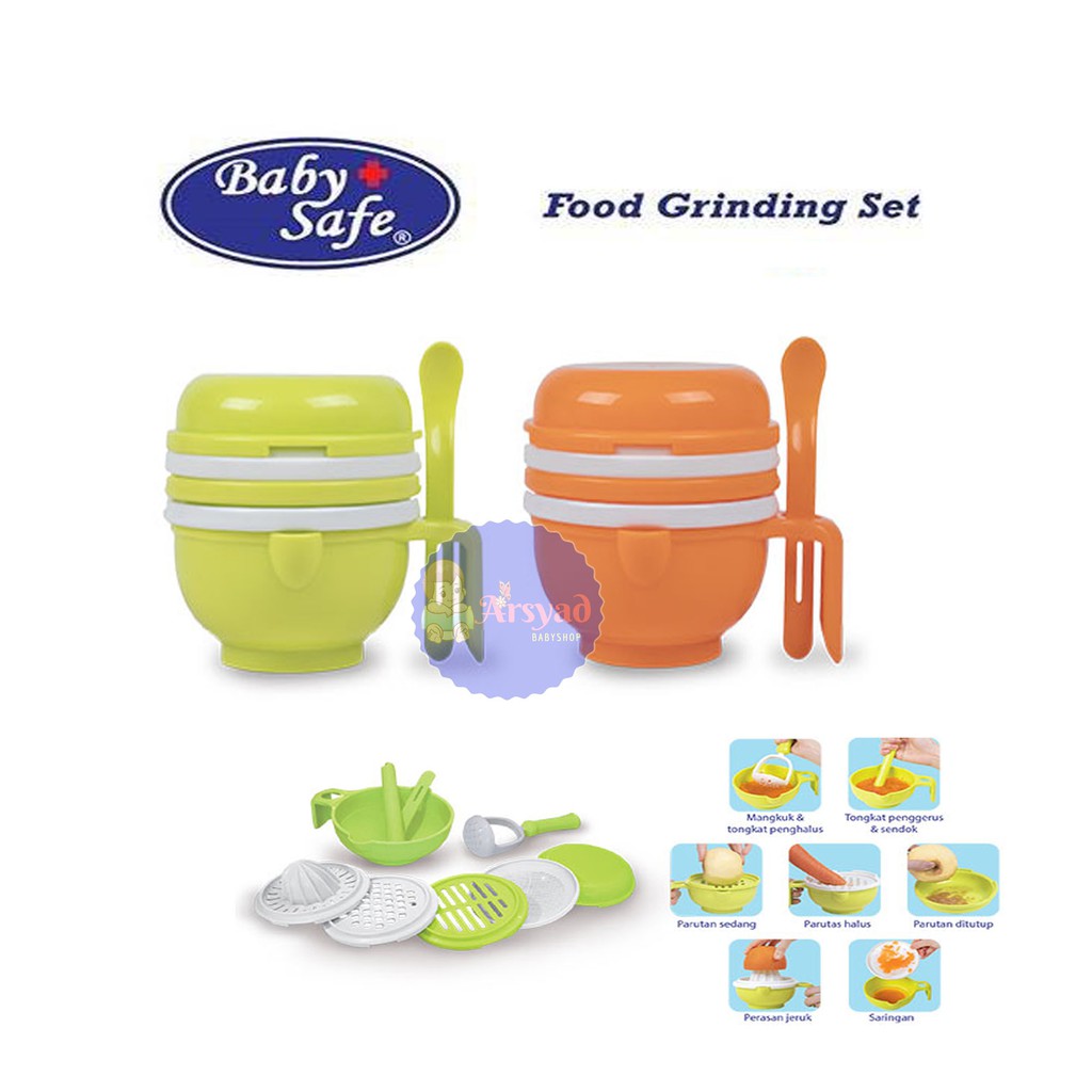Baby Safe Multi Food Grinding Set Alat Penghalus Pelumat Makanan Bayi