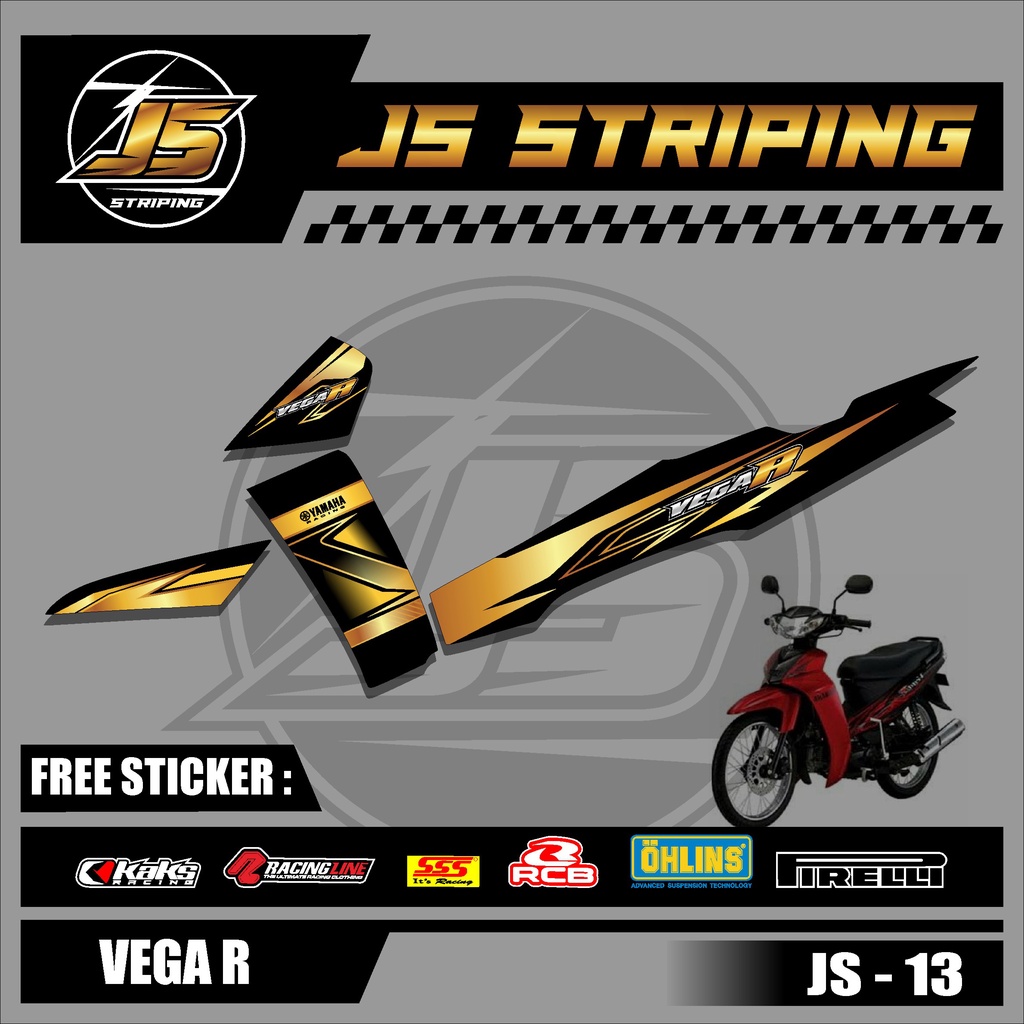 Sticker Striping Lis Variasi VEGA R NEW Motif Racing JS-13