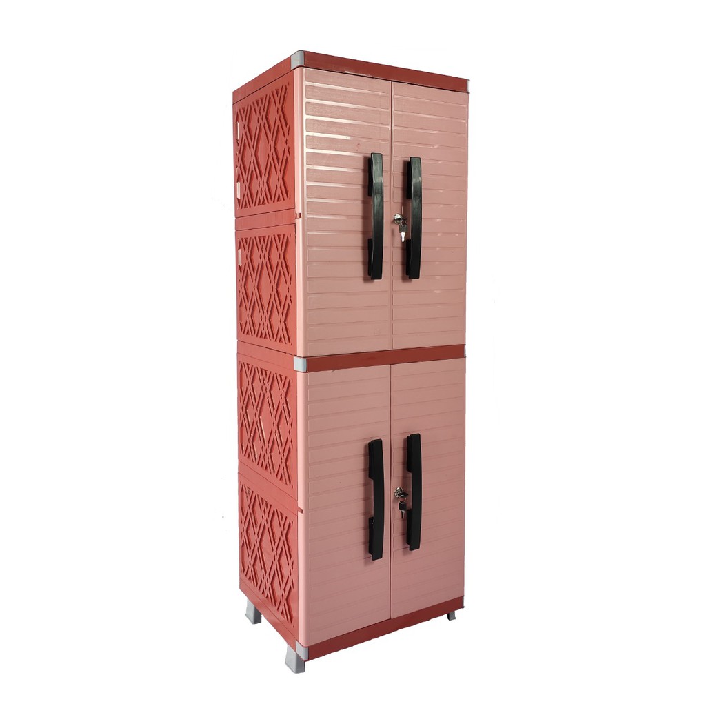 LEMARI PAKAIAN PLASTIK 4 PINTU MINIMALIS FULL RAK KINARA LUXURY MIAMI