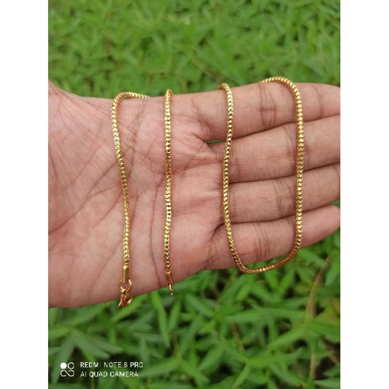 KALUNG TITANIUM MILANO SEGI 8 JYB WARNA EMAS BAGUS