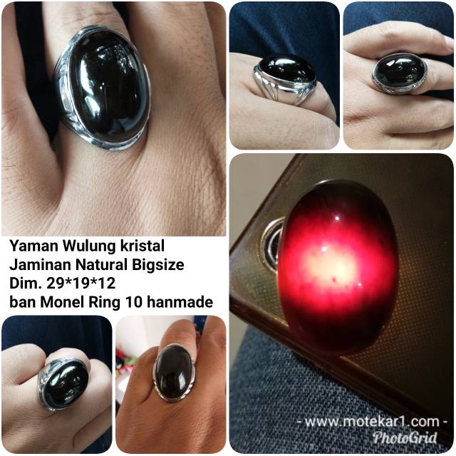 Akik yaman kristal natural bigsize dg monel hanmade elegant ring 11