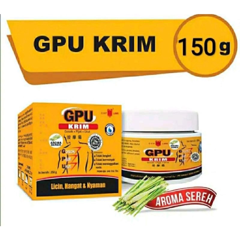 GPU krim 60gr , 150gr , 250gr licin hangat dan nyaman