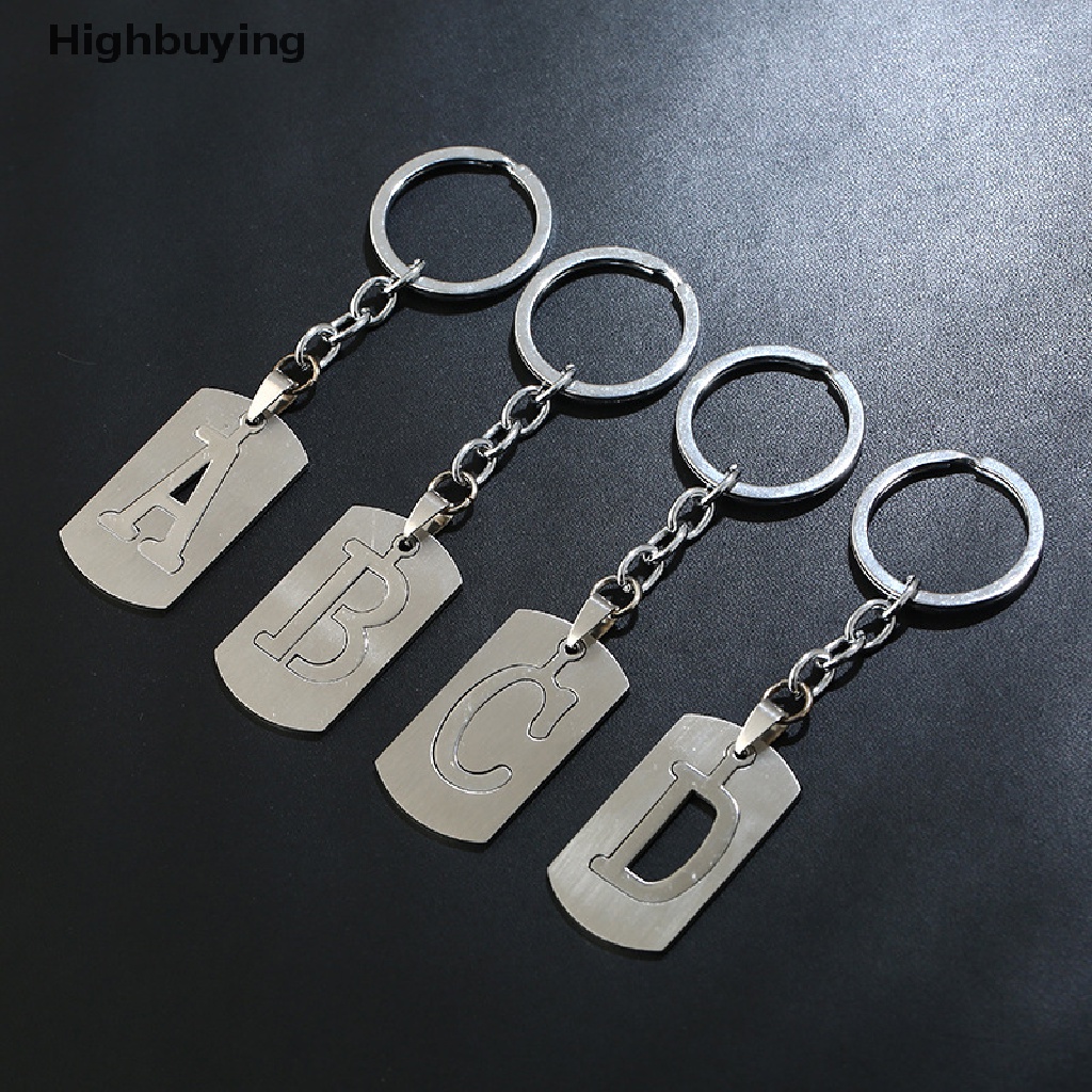 Hbid Gantungan Kunci Bentuk 26 Huruf A-Z Bahan Stainless Steel Untuk Pria / Wanita Glory
