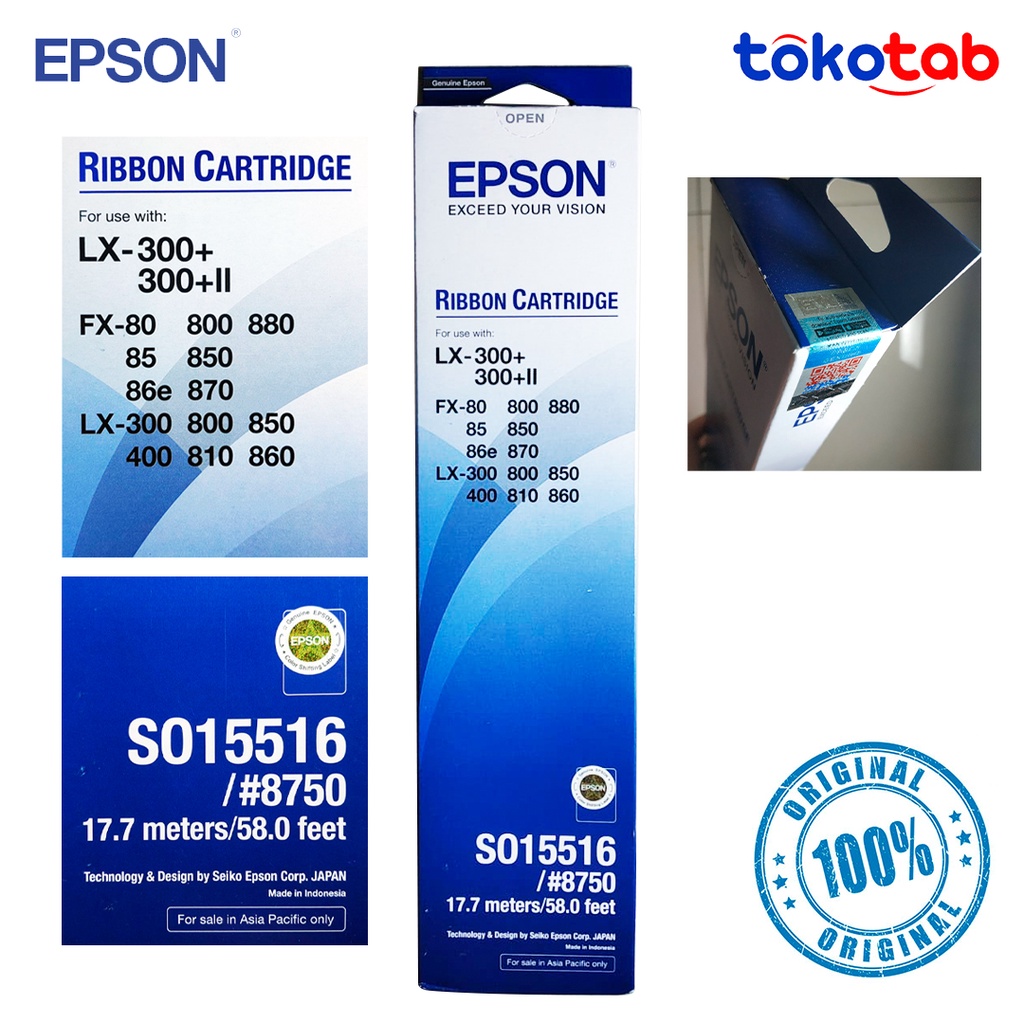 

Tokotab - Ribbon Cartridge EPSON S015516 #8750 Original