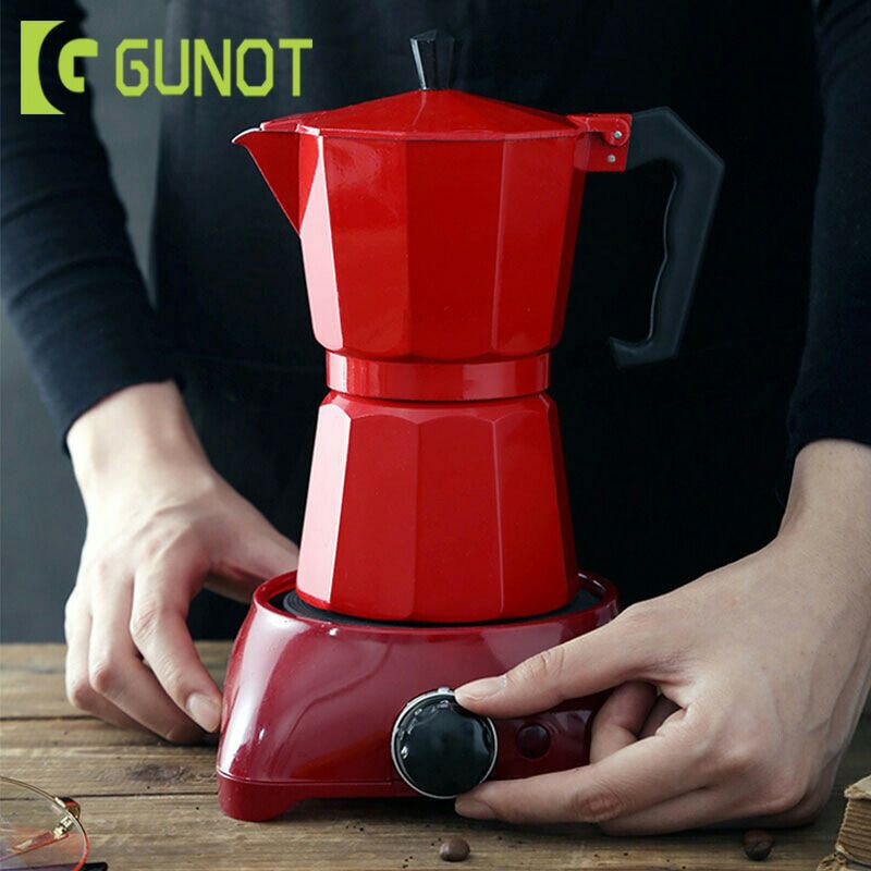 OneTwoCups Espresso Coffee Maker Moka Pot Teko Stovetop Filter 150ml 3 Cup