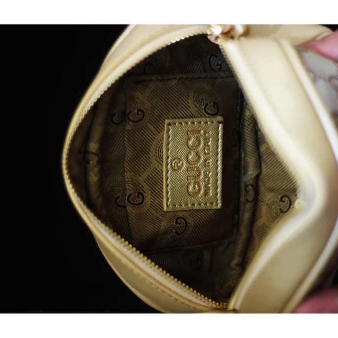 TAS TAS WANITA TAS BATAM IMPORT GUCCI BELT NAGITA MINI CANVAS IB - HITAM TAS.2