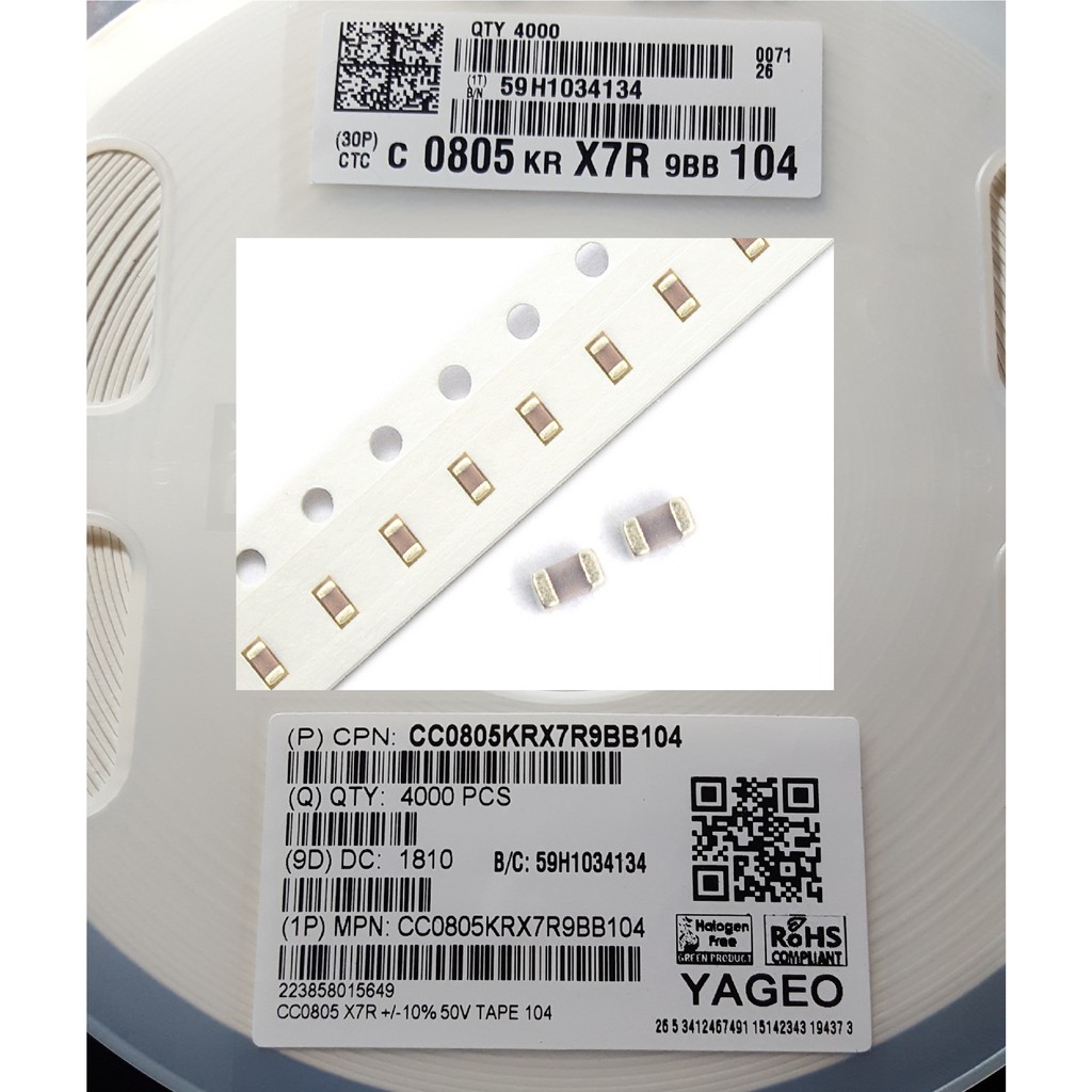 Original New 0805 SMD capacitor 100NF 104 0.1UF 50V Mantafffffff