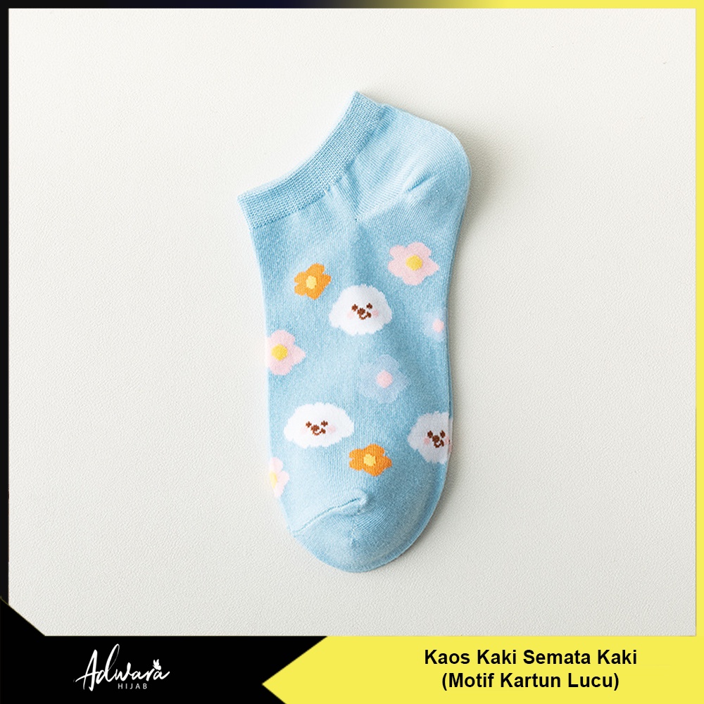 Kaos Kaki Wanita Pendek Semata Kaki Motif Kartun Karakter Lucu Gaya Fashion Korea