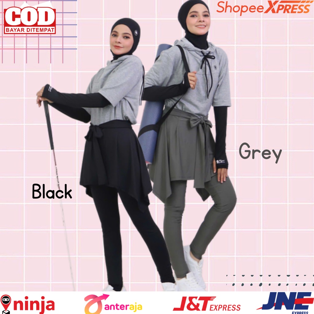 Legging Rok Wanita Outfit Olahraga Muslimah Sport Lari Zumba Aeobik Terbaru