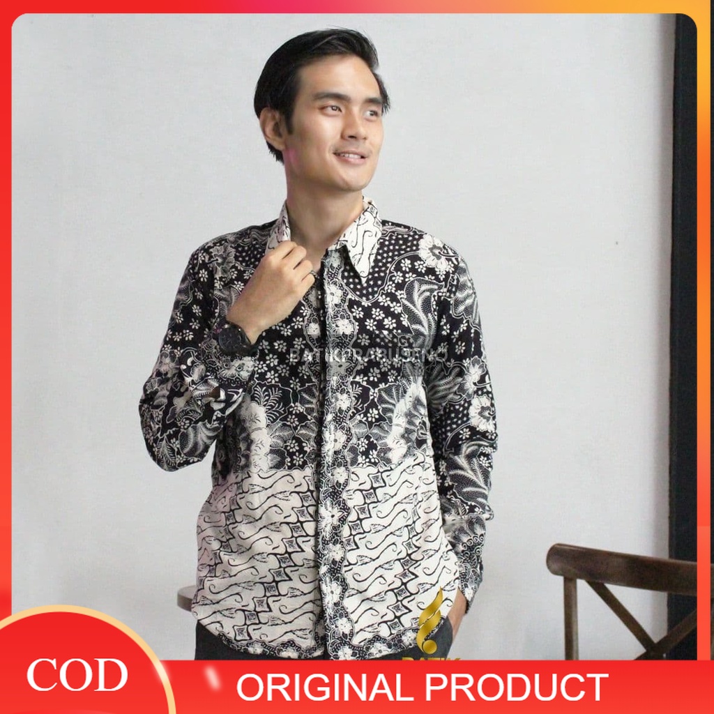 Batik Prabuseno Original 100% Batik Prabuseno - SANDIAGA Kemeja Batik Pria Lengan Panjang Slim Fit