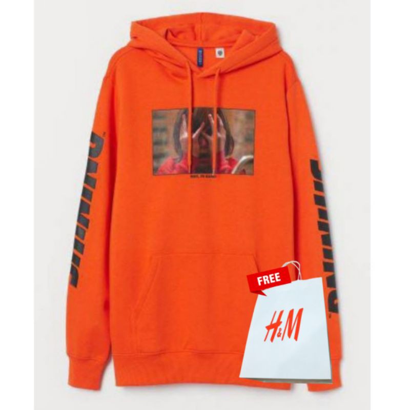 Hoodie Hnm The Shining Oren Orange Pria Wanita Full Tag Free Paper Bag