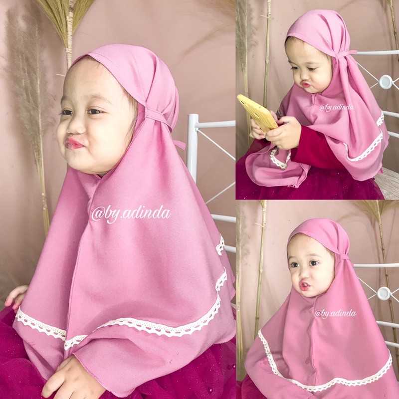 BERGO ANAK MARYAM RENDA Kids Tali non pet diamond Hijab instant Jilbab anak