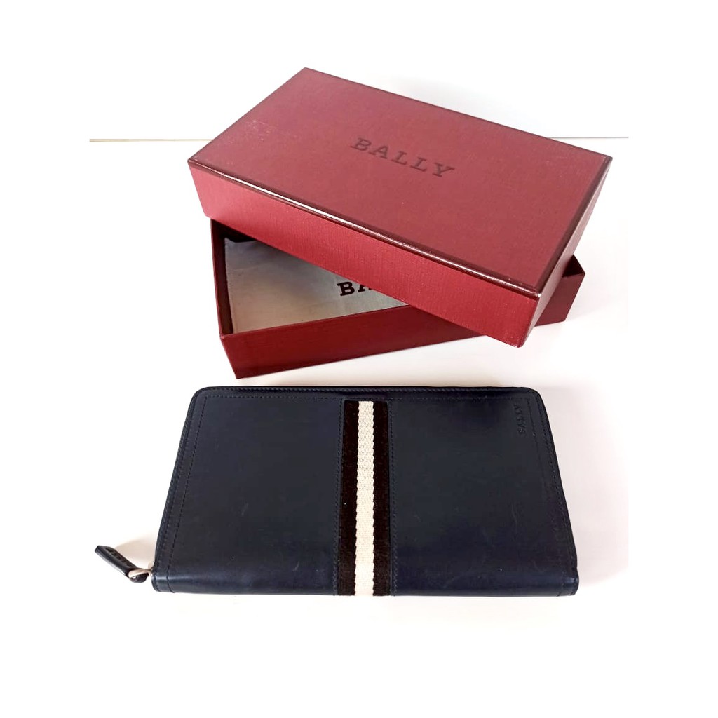Bally Original-Dompet Bally Tevyn Leather Navy
