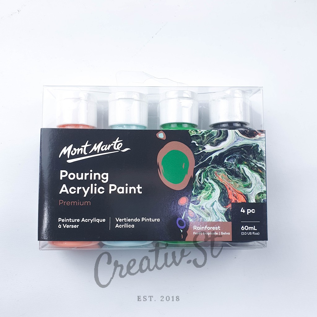 

MONT MARTE Premium Pouring Acrylic Paint 60 Ml 4Pcs Cat Akrilik