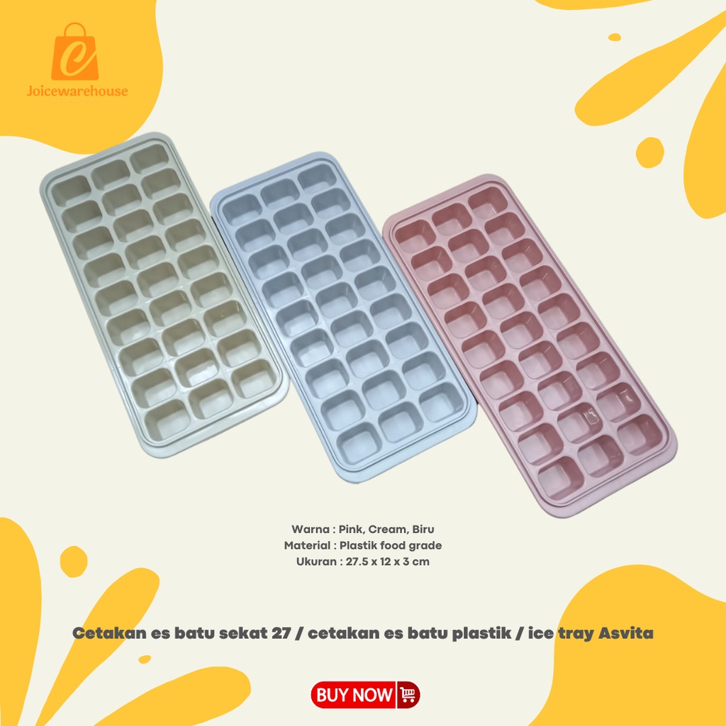 Cetakan es batu sekat 27  / cetakan es segi / cetakan es batu plastik / ice tray Asvita