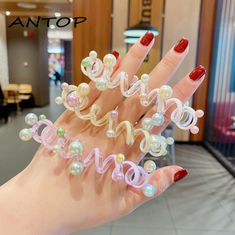 Versi Korea Mutiara Elastis Tinggi Jalur Telepon Karet Gelang Populer Gelang Penggunaan Ganda Super Abadi Temperamen Elegan ANTOP