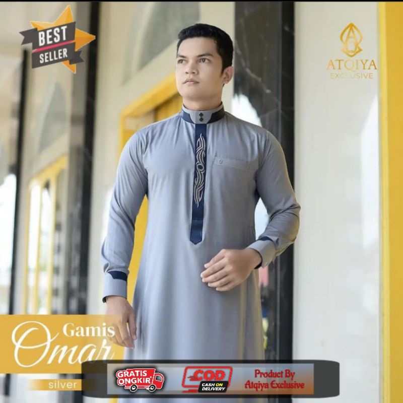 New Arrival  Gamis Atqiya Omar / Gamis Kain Polyester / Gamis Slimfit / Gamis Trendy Dan Kekinian