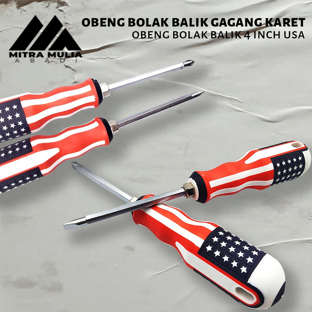 Obeng Plus Minus Bolak Balik USA 4&quot;