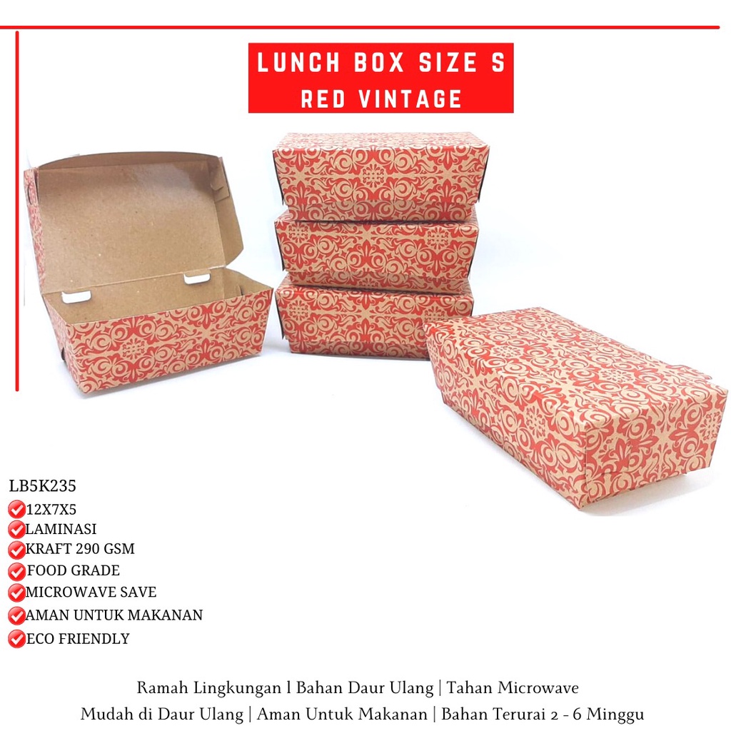 Paper Lunch Box Small Lunch Box Small (LB5K235-12X7X5 Cm)