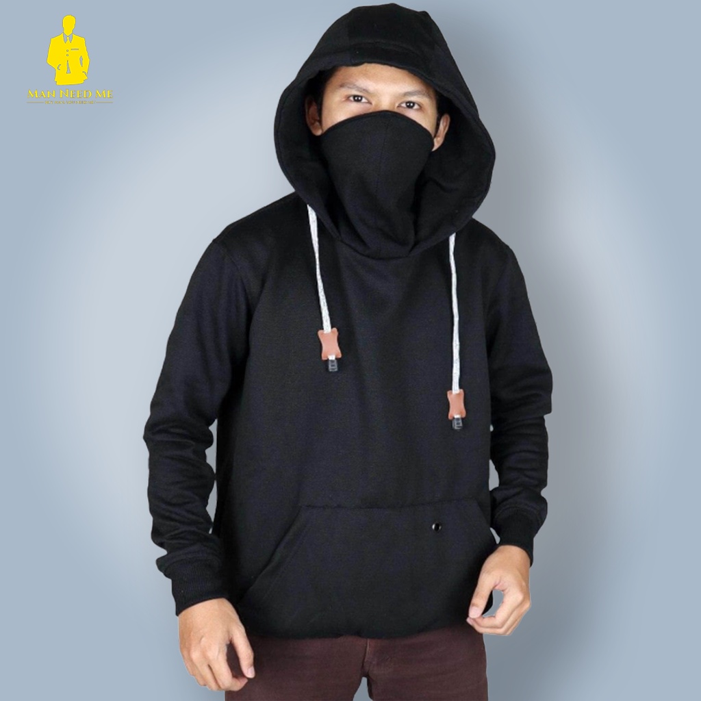 UDC BLACK |ManNeedMe x UnderCity| Jaket Pria Jacket Hoodie Fleece dengan Masker ORIGINAL