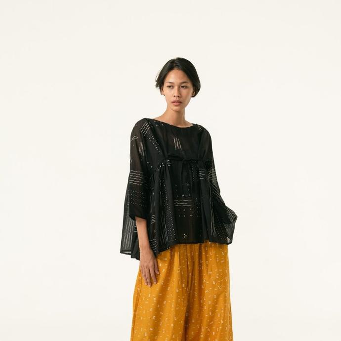 BLOUSE WANITA BAJU LOMBOK OMBAK LAUT HITAM SEJAUH MATA MEMANDANG LIMITED EDITION