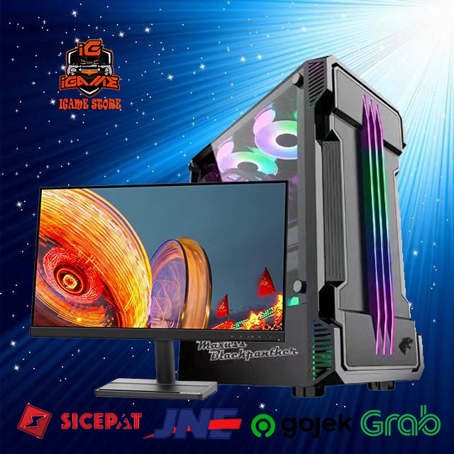 PC LENGKAP FULL SET GAMING Intel Core i5 10400F I MONITOR 24&quot; EDITING GAMING