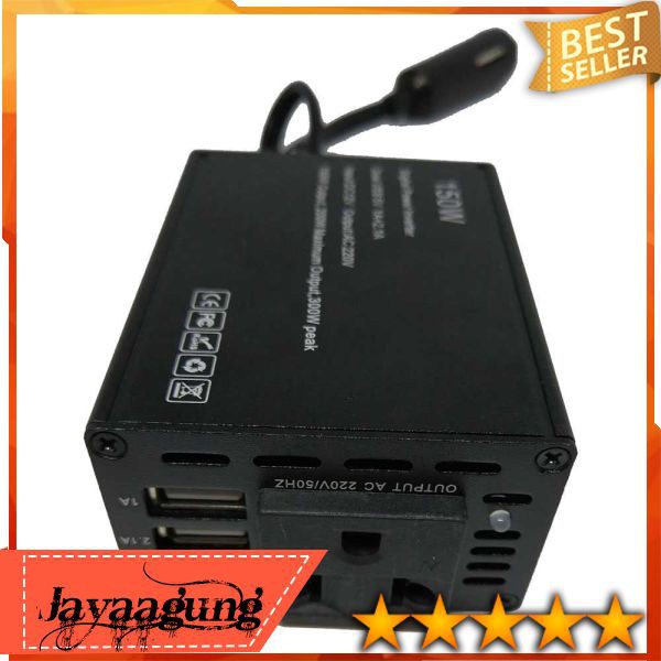 Taffware Power Inverter Mobil 2 USB Port 150W 220V PI 150W Aksesoris Mobil Interior Otomotif Mobil