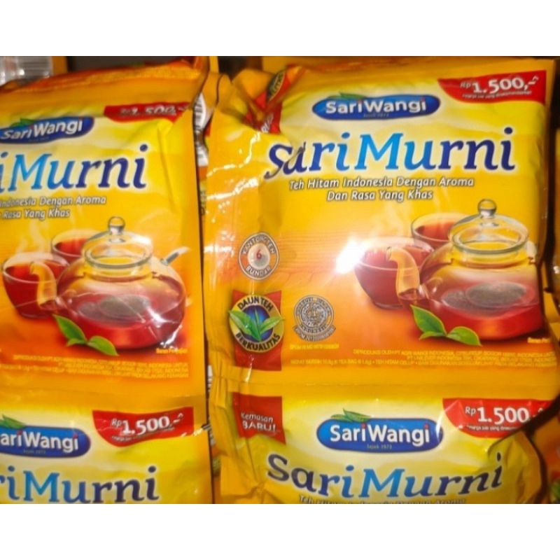 

1 RENTENG SARI MURNI TEH HITAM SARIWANGI isi 12 pcs