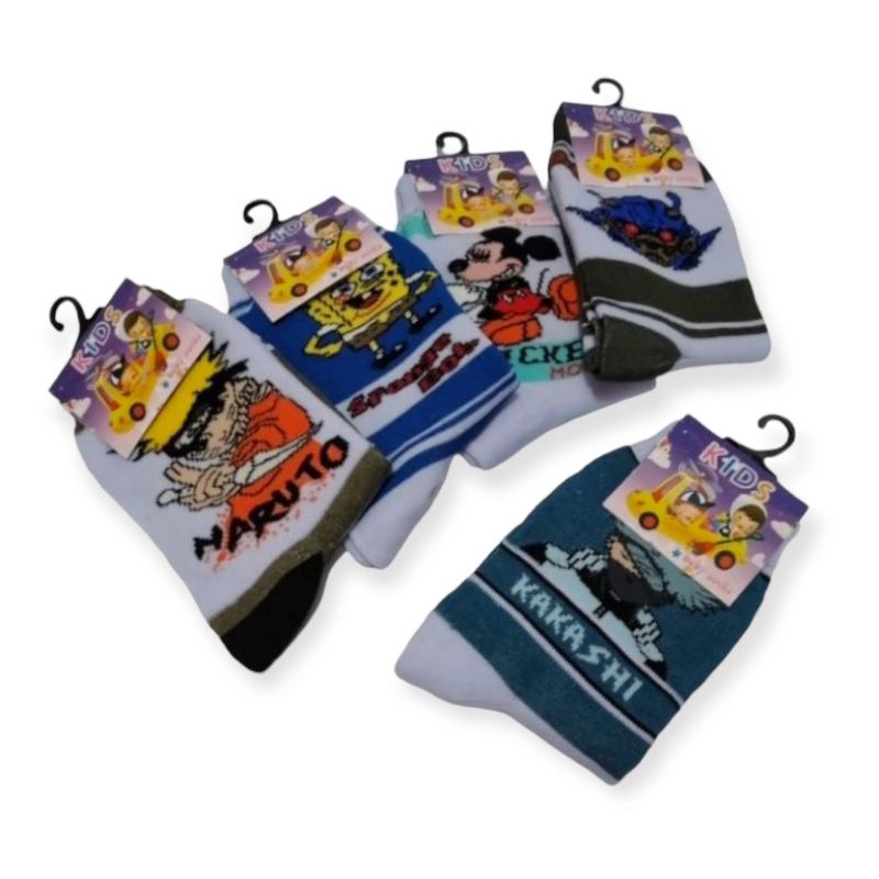 Kaos Kaki Anak Motif Karakter Umur 5-8thn Bahan Spandex || Kaos Kaki Anak Motif Panjang