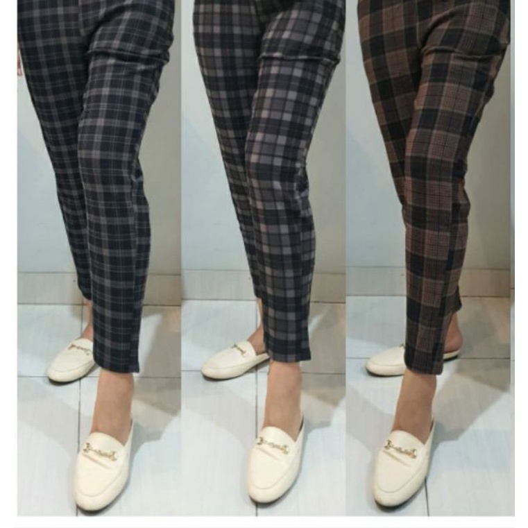 Baggy Kotak Zhara / Celana Baggy Motif Kotak