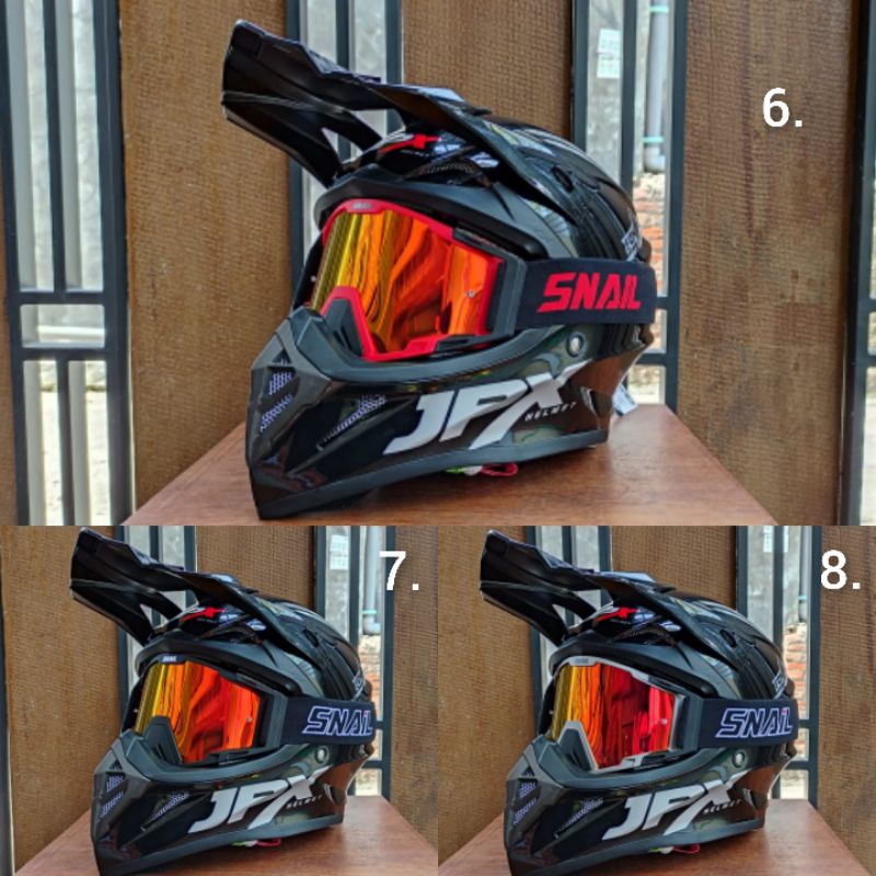 HELM JPX CROSS_SOLID - BLACK MET / SILVER + GOOGLE SNAIL (ONGKIR 2 KG) HELM JPX TERBARU