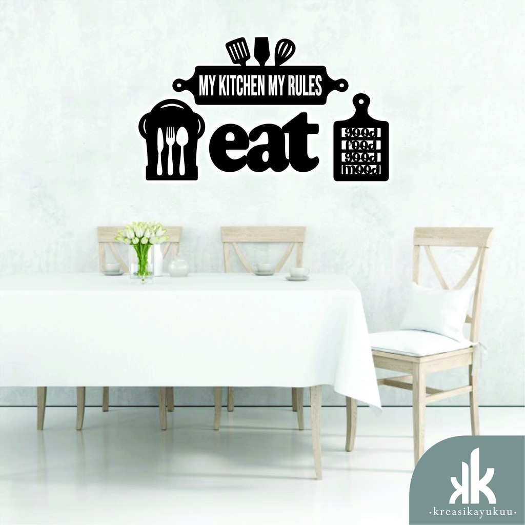 Kreasikayukuu Hiasan Dinding Dapur Wall Decor Minimalis Plywood Paket 4 Pcs Bahan Plywood 5mm