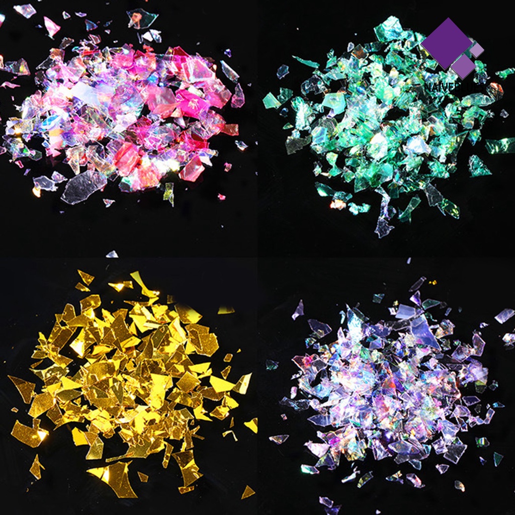Naiveblue Serpihan Glitter Bentuk Asimetris Untuk Dekorasi Nail Art